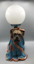 Antike Art Deco Lampe Hund Boxer Welpe Leuchte Alt Rarit&auml;t Tischlampe Masse Gips