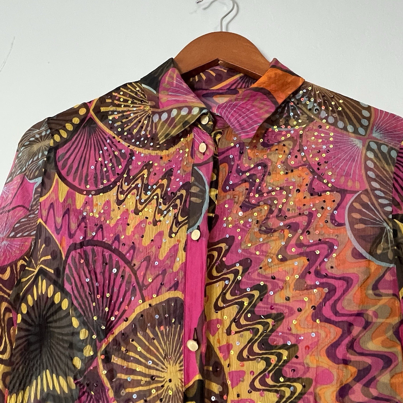 Missoni Thin Transparent Multi Colored Sequined T… - image 2