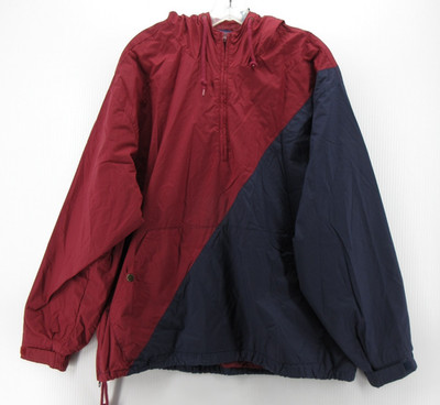 VINTAGE Gap Jacket Men Medium Red Blue Anorak 1/4 Zip Windbreaker Colorblock 90s