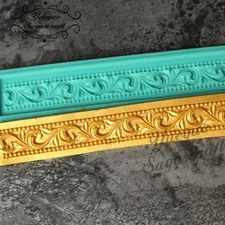 Baroque Scroll Border Silicone Mold Fondant Sugarcraft Cake Decorating Tool