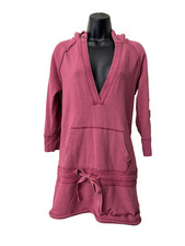 Vintage Y2K Abercrombie  Fitch Hoodie Slim Fitted Long V Neck Pink Large