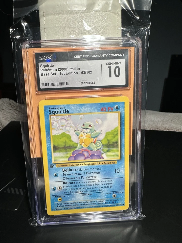 2000 Pokemon 1ST Edition Italian #063 Squirtle CGC 10 Population 14 - Image 3 of 4