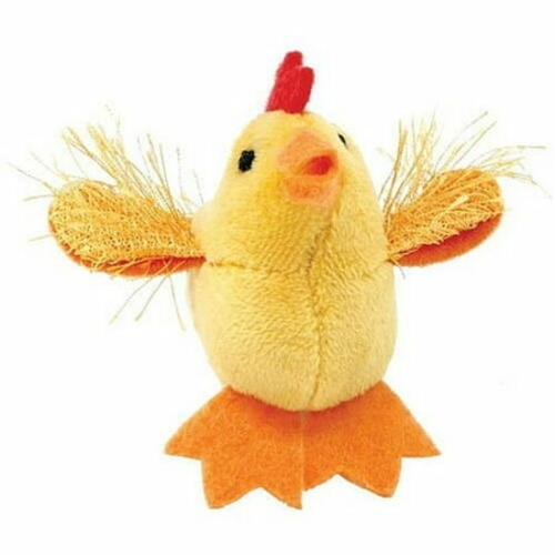 MULTIPET Look Who's Talking Cat Toy Chicken 2.75"