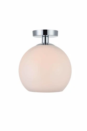 Elegant Lighting LD2211 Baxter 10"W Semi-flush Globe Ceiling - White - Picture 1 of 9