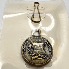 Vintage 90s Bronze Tone North American Hunting Club Eagle Pendant Charm Jewelry