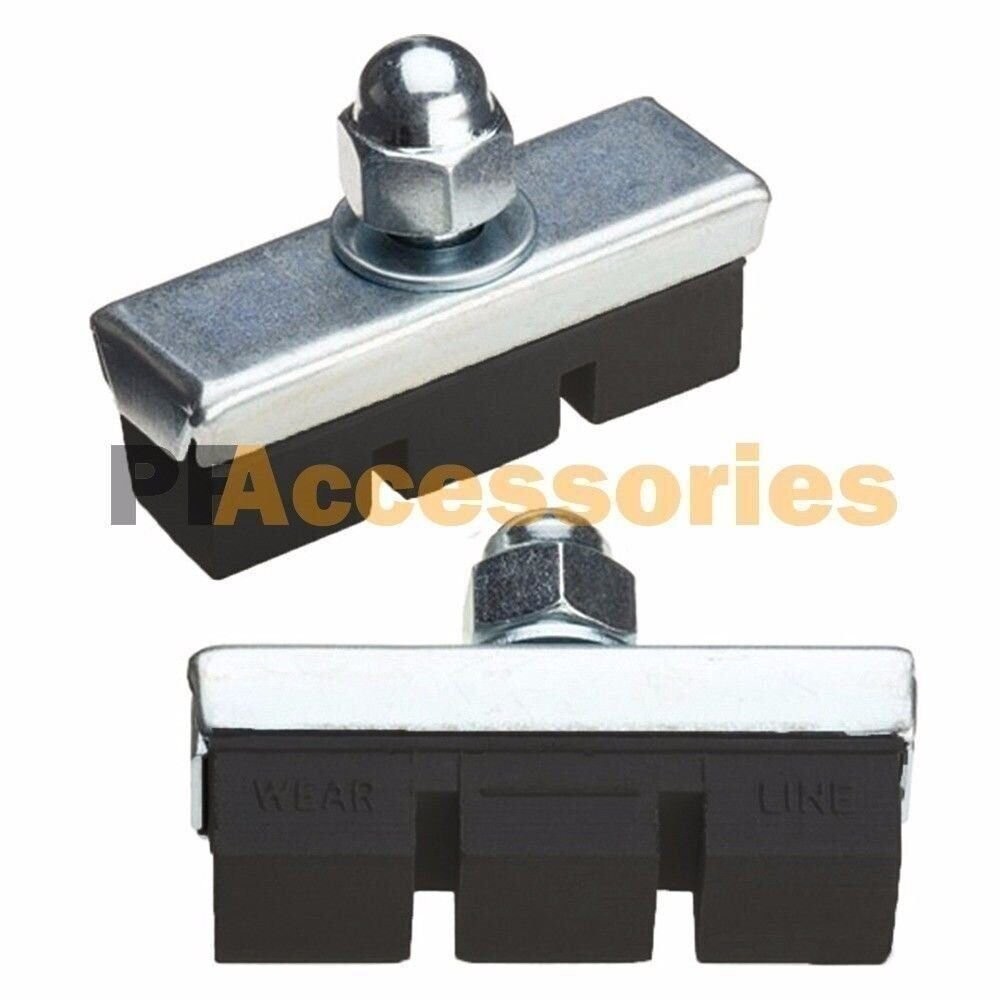 4 Pcs 2 Pairs High Grade Cycling Bicycle Bike Bolt On Brake Pads 40mm Rubber Pad