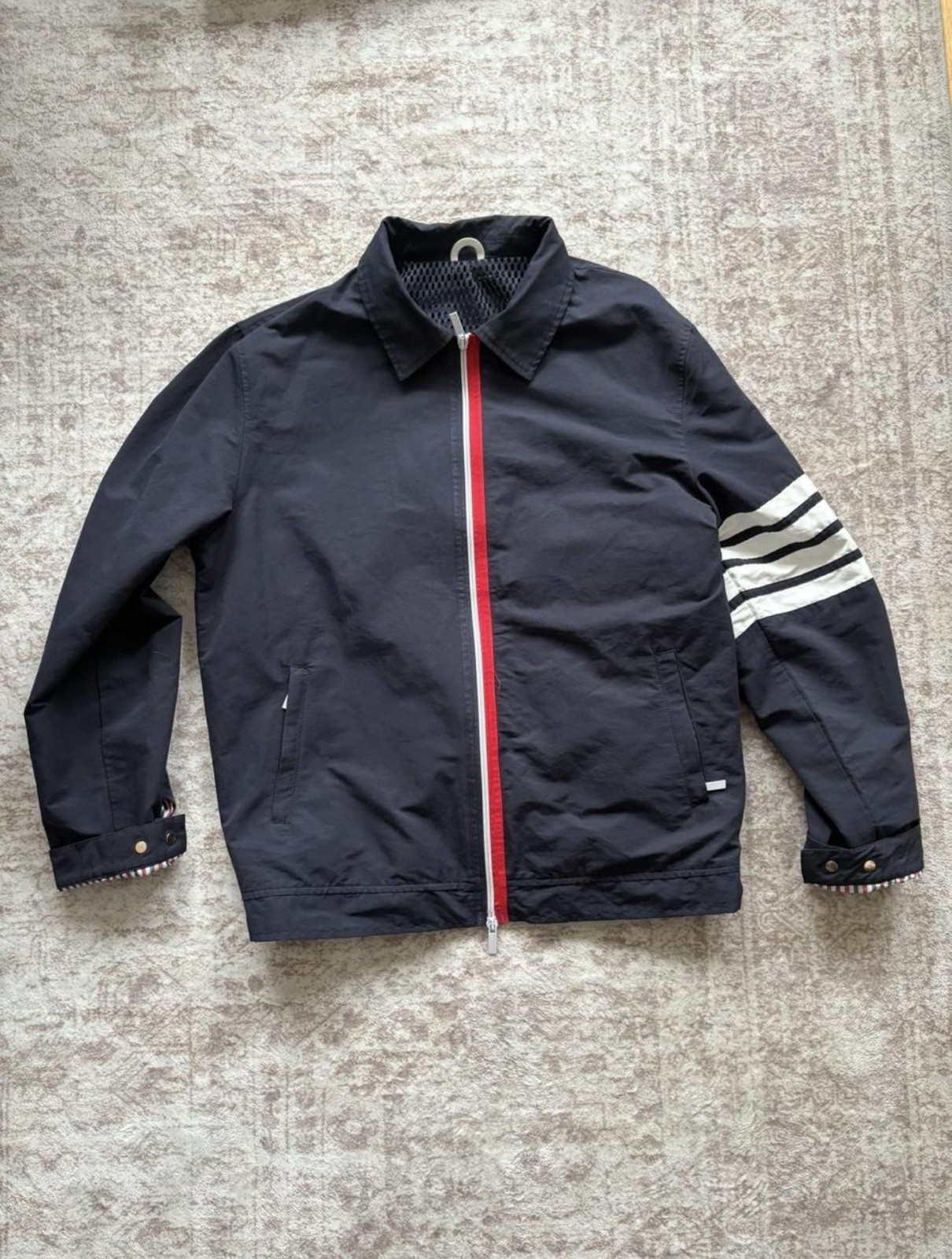 Thom Browne - Slim-Fit Striped Shell Blouson Jacket - Navy Blue