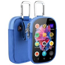MP3 MP4 Player Carry Case Blue 4" Touch Screen 1 Pack with Clear Window Pocket