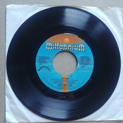 DON MCLEAN Crying/Genesis 45 7'' POP ROCK Record Vinyl Millennium Records