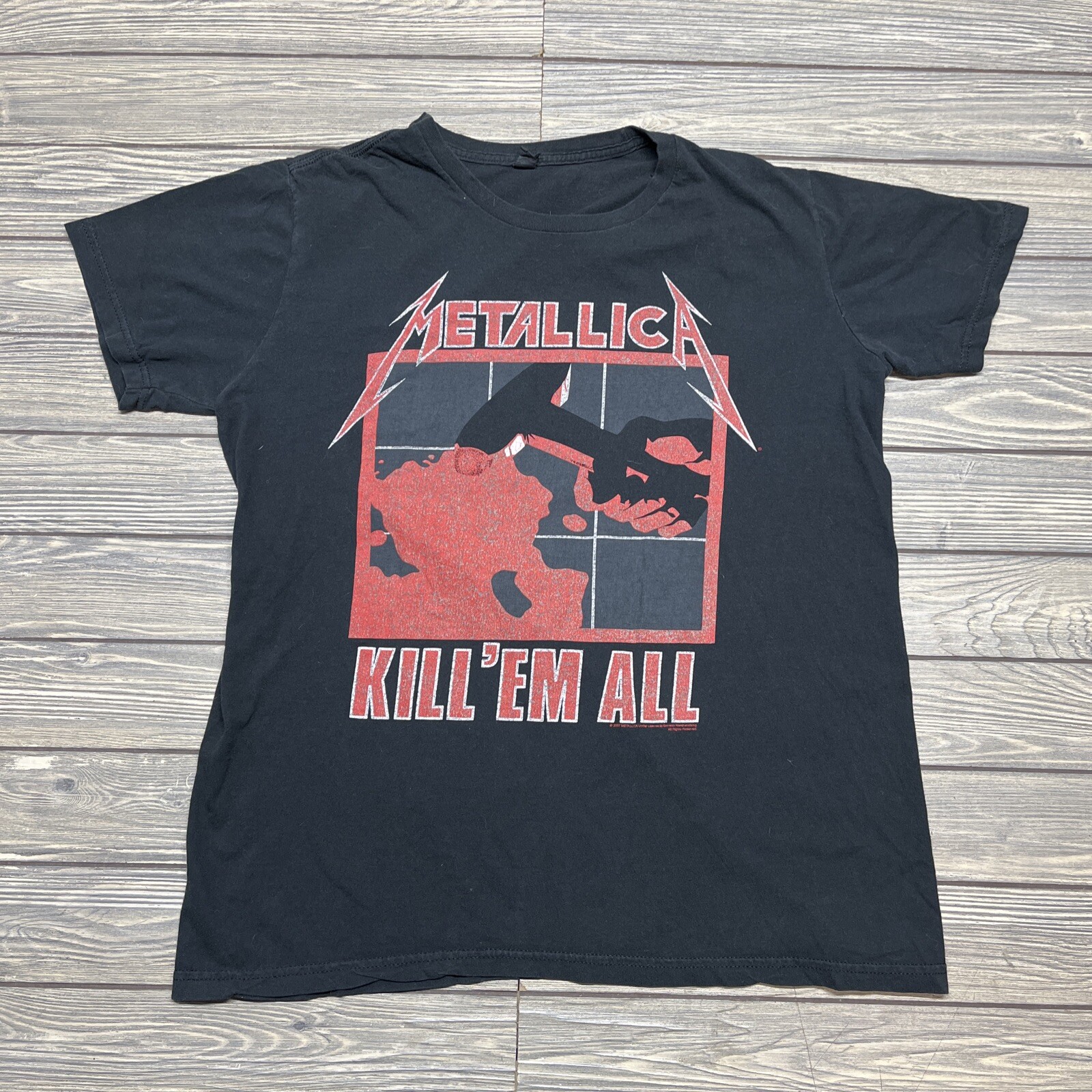 2007 Metallica "Kill 'Em All Ride The Lightening" Album T-Shirt Männer Größe Large