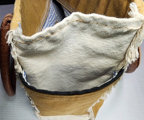 Upcycled Myra Canvas Bag/Handbag/Tote Fringe Sel De Mer PARIS Nordstrom 13×10 EX - Picture 11 of 11