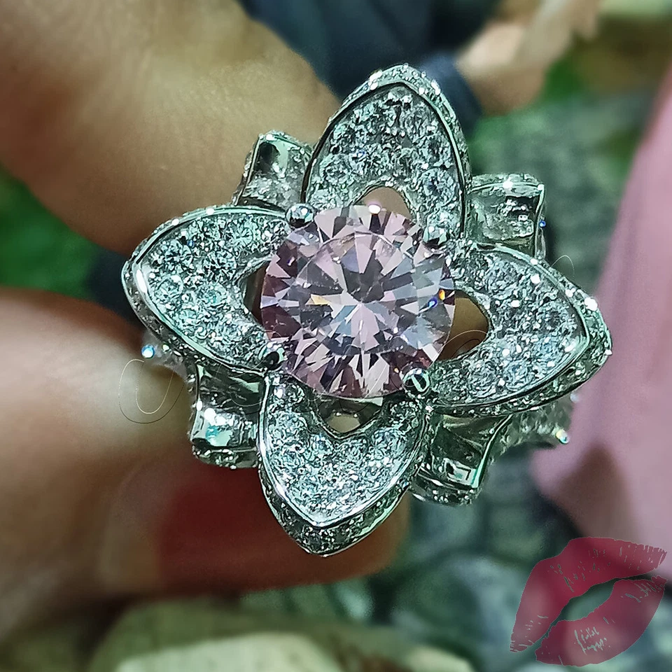 2,50 Kt Rund Diamant Frauen Hochzeit Ring Verlobungsring Weißgold-Finish Silber - Bild 3 von 4