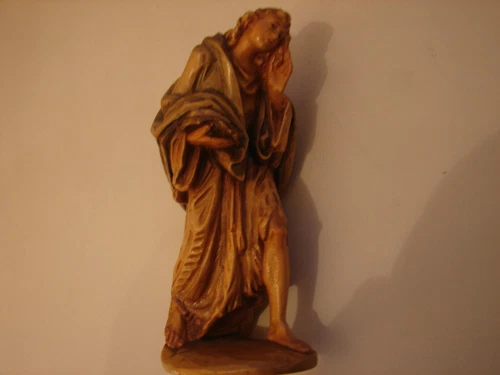 alte handgeschnitzte Krippenfigur, 16cm hoch, Hirte mit Schale, Allgäu - Bild 2 von 4