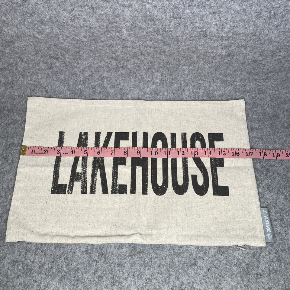 Lake House Pillowcase w/Zipper Rustic Natural Linen 11” x 17” Cabin