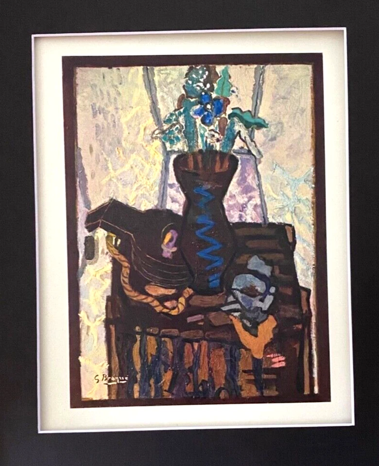 GEORGES BRAQUE + IMPRESIÓN FIRMADA IMPRESIONANTE 1948 + ENMARAÑADO Y ENMARCADO + ¡CÓMPRALO AHORA!! Foto 2 de 3