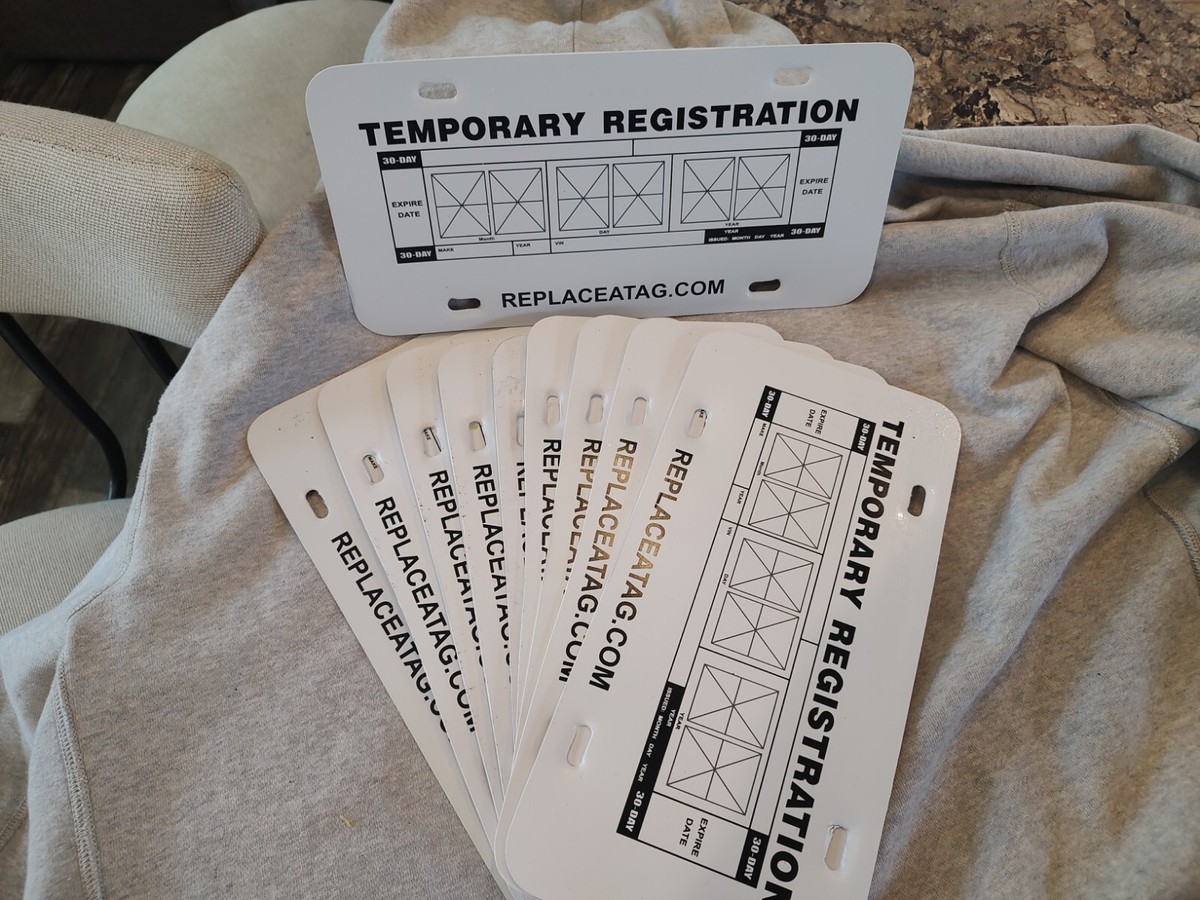 Replace A Tag- 10 Pack Special 30 Day Temporary Tag Replacements -Ships Free