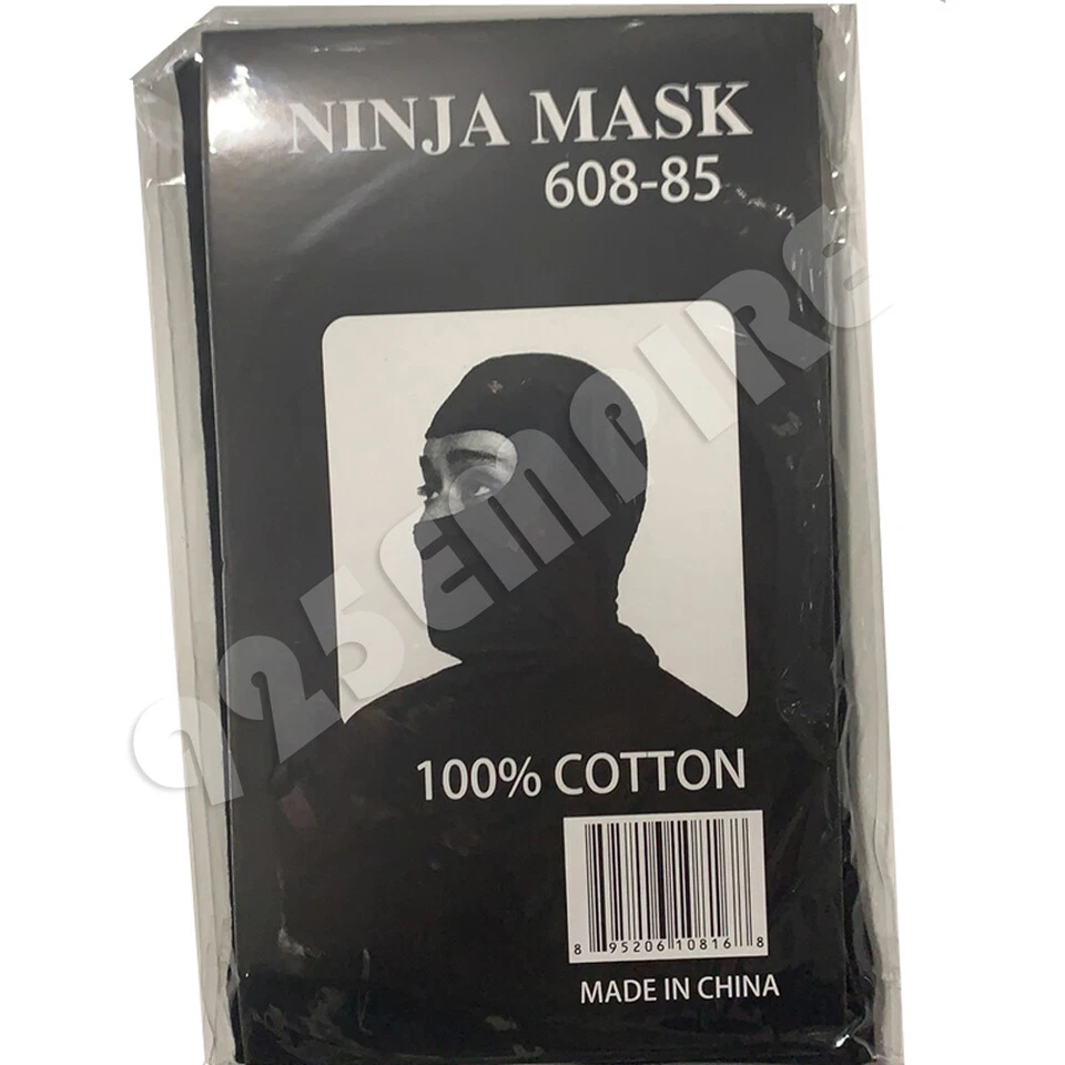 2 PIEZAS Máscara facial completa de pasamontañas negra para hombre 100 % algodón bicicleta esquí deportes  Foto 3 de 3