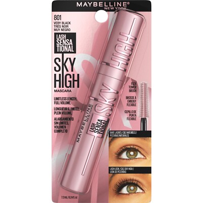 Maybelline Lash Sensational Sky High Washable Mascara Makeup Very Black 0.24 oz.