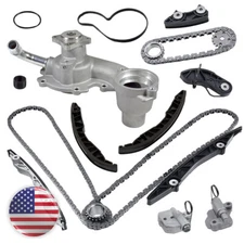 Timing Chain Kit Water Pump 4 Bolt Pulley Flange For Ford Fusion F-150 Sport 2.7