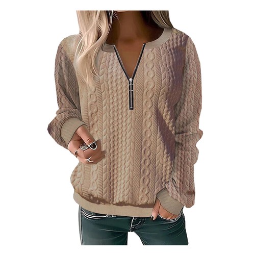 Übergröße Damen Hoodies Reißverschluss Langarm Pullover Kapuzenpullover Oberbekleidung - Bild 8 von 17