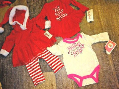 girl's lot one-piece bodysuit creeper Christmas size 0-3 months tutu  skirt
