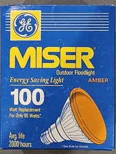 GE GENERAL ELECTRIC MISER 85W AMBER OUTDOOR 2000HR FLOODLIGHT - !!!BRAND NEW!!!