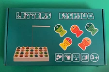 Jamohom Fish & Letters Wooden Magnets W/ 2 Fishing Poles