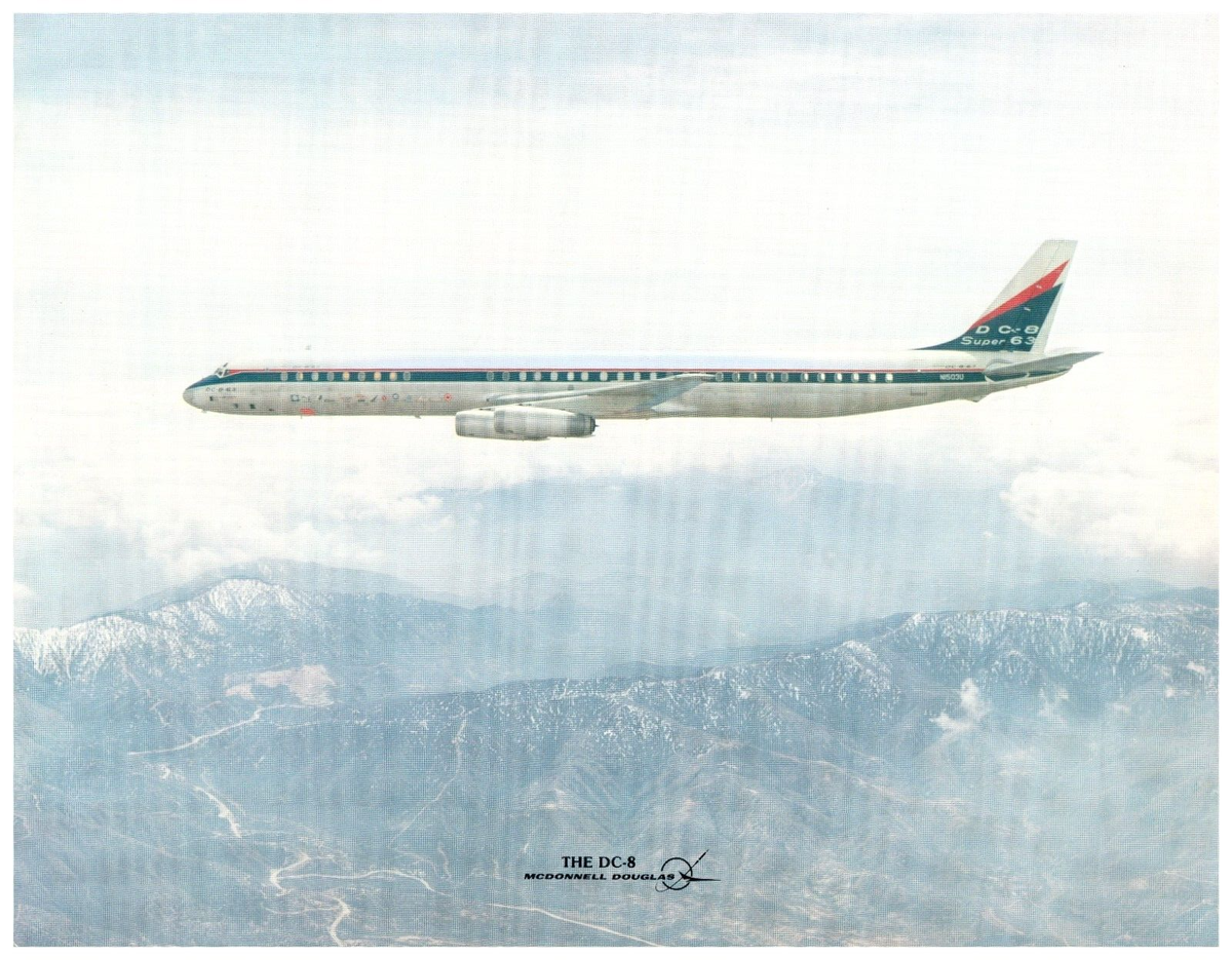 「MCDONNELL DOUGLAS DC-8 SUPER 73」アートポスター Long Beach United DC-8 Poster — Jet Age Art