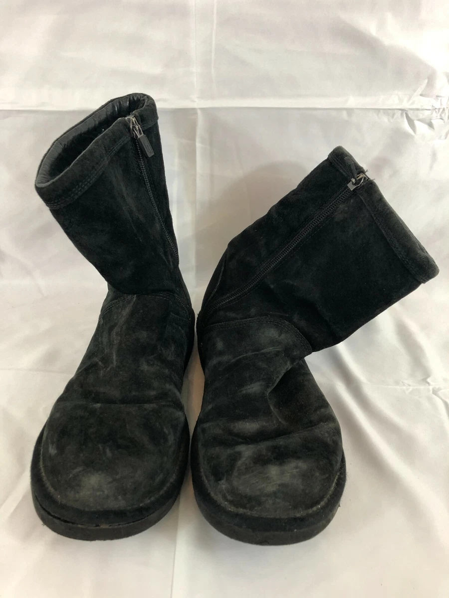 Black ugg boots with zipper sale