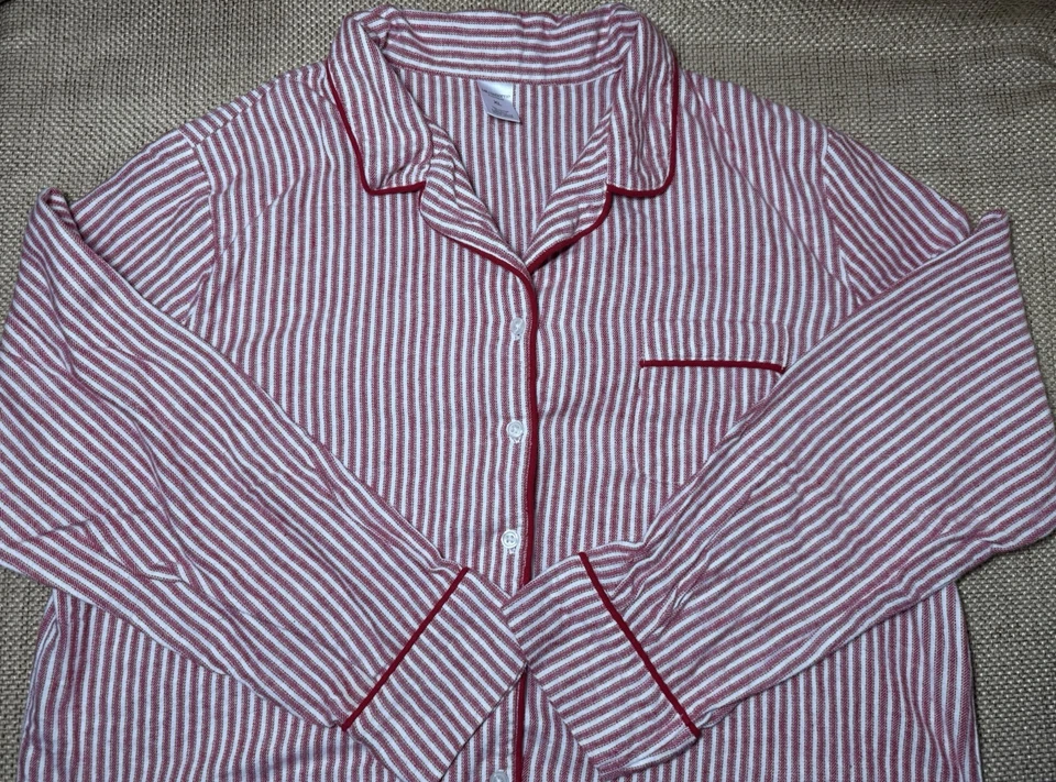 Conjunto de pijama Liz Claiborne para mujer XL rojo rayas tictac algodón pijamas caramelo rayas Foto 2 de 4