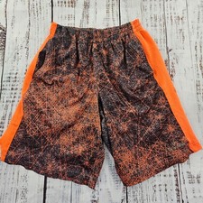 Spalding Orange Black Athletic Shorts Boys M