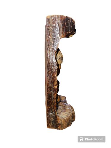 Hand Carved Wood Folk Art Mary & Baby Jesus Wall Hanging Bookend Deco Religious - Picture 3 of 7