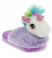 Wonder Nation Girl  s 3D Unicorn Scuff Slip-On Slippers Size 13/1 NWT