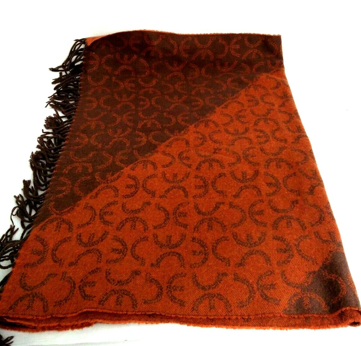 Perry Ellis Large Rectangular Brown Orange Fall W… - image 5