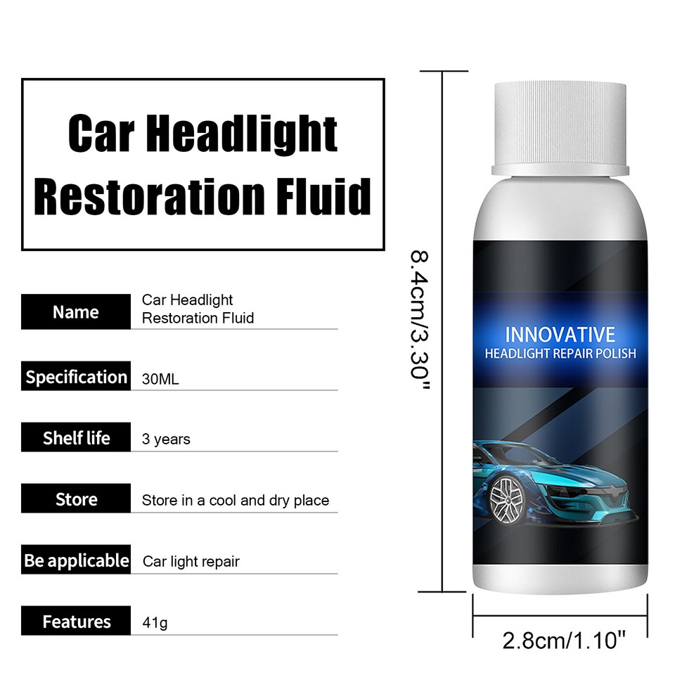 Car Headlight Restoration Fluid Repair Kit Plastic Light Polish Cleaner