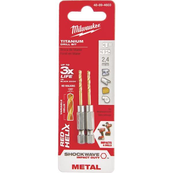 Ｂ-15 5)-Milwaukee 3/32 In. Titanium 2-7/16 In. Hex Shank Drill Bit | eBay