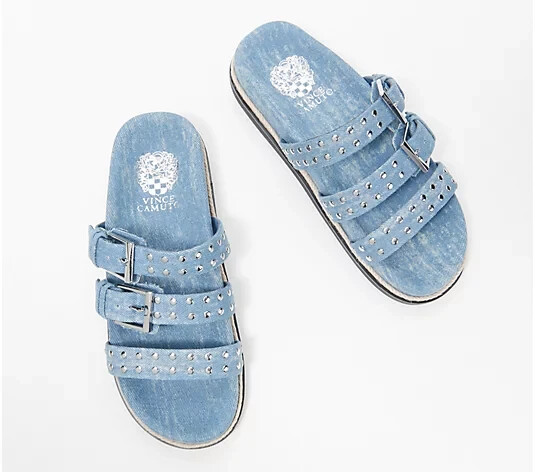 Vince Camuto Buckle Slide Sandals-Ciandra-Light Blue-9M-NEW-A394887