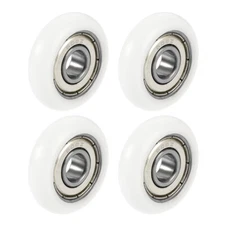 4pcs Ball Bearing Guide Pulley Roller Round Wheel Double Metal Shielded