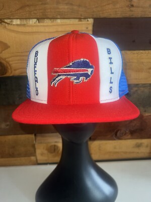 Vintage 80s Buffalo Bills NFL Football Blue Snapback Hat AJD Lucky Stripes 70s