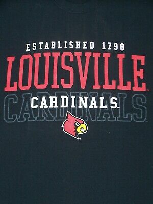 Image One Adult Louisville Cardinals Black Stack T-Shirt, Men's, Medium | Holiday Gift