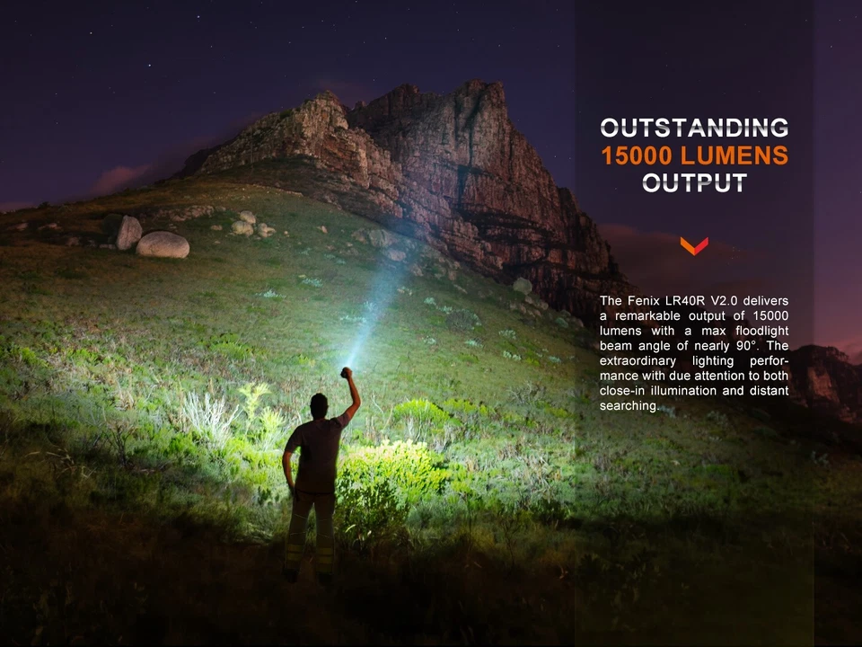 Lanterna recarregável Fenix LR40R V2.0 15.000 lúmens super brilhante - Imagem 2 de 4
