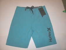 NEW Hurley 16 heather AQUA blue board shorts boys youth swim trunk swimsuit