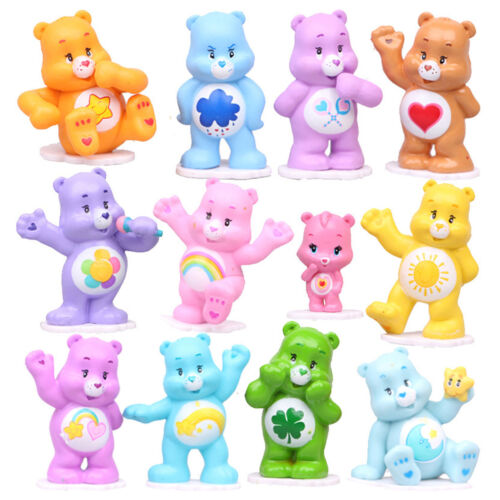 12pcs Set rainbow Bears Care-Bears Playset Figure Cake Decor Topper Toy Doll - Picture 1 of 11