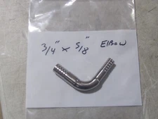 304 Stainless Steel Hose Barb Fitting 5/8"x3/4" Reducing 90 Degree Elbow