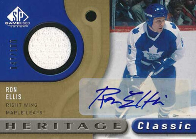 2005-06 SP Game Used HERITAGE CLASSIC AUTOGRAPH #RE RON ELLIS  - x/100 - Toronto