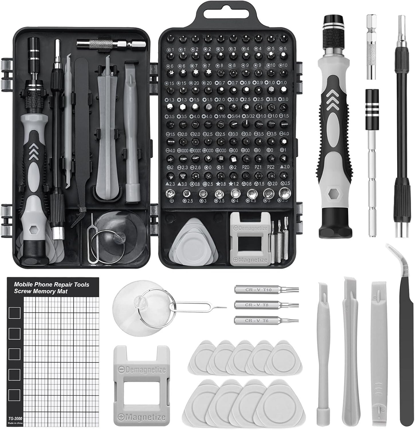 Kit Riparazione Elettronica 122 in 1 Magnetico per Smartphone e PC