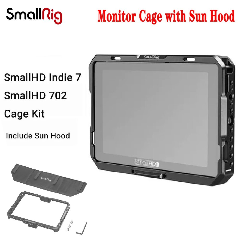 Smallhd 702 Touch Cage SmallRig Monitor Cage W/ Sun Hood Fr