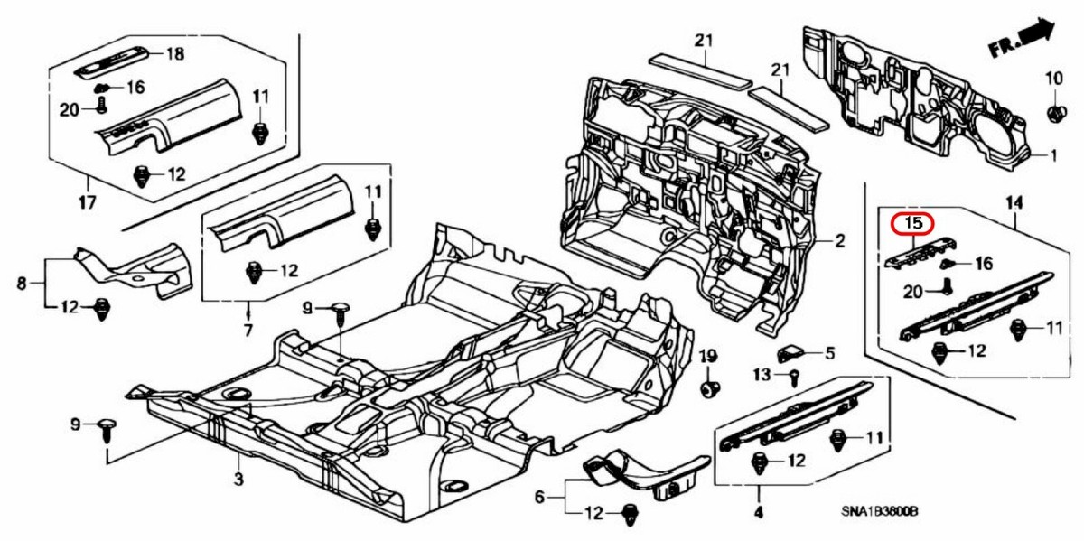 Honda Genuine Civic FD2 Type-R Side Step garnish Right Side