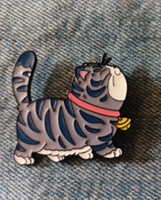 STRIPED CAT-ENAMEL PIN-2 OR MORE PINS SHIPPING 5.49-SPEND 20 SHIPPING IS FREE