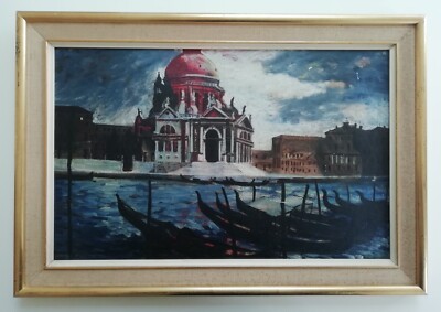 GEORGE MANCHESTER ARCA 1922-1996 ORIGINAL ÖL AN BORD VENEDIG CIRC. 50er/60er Jahre